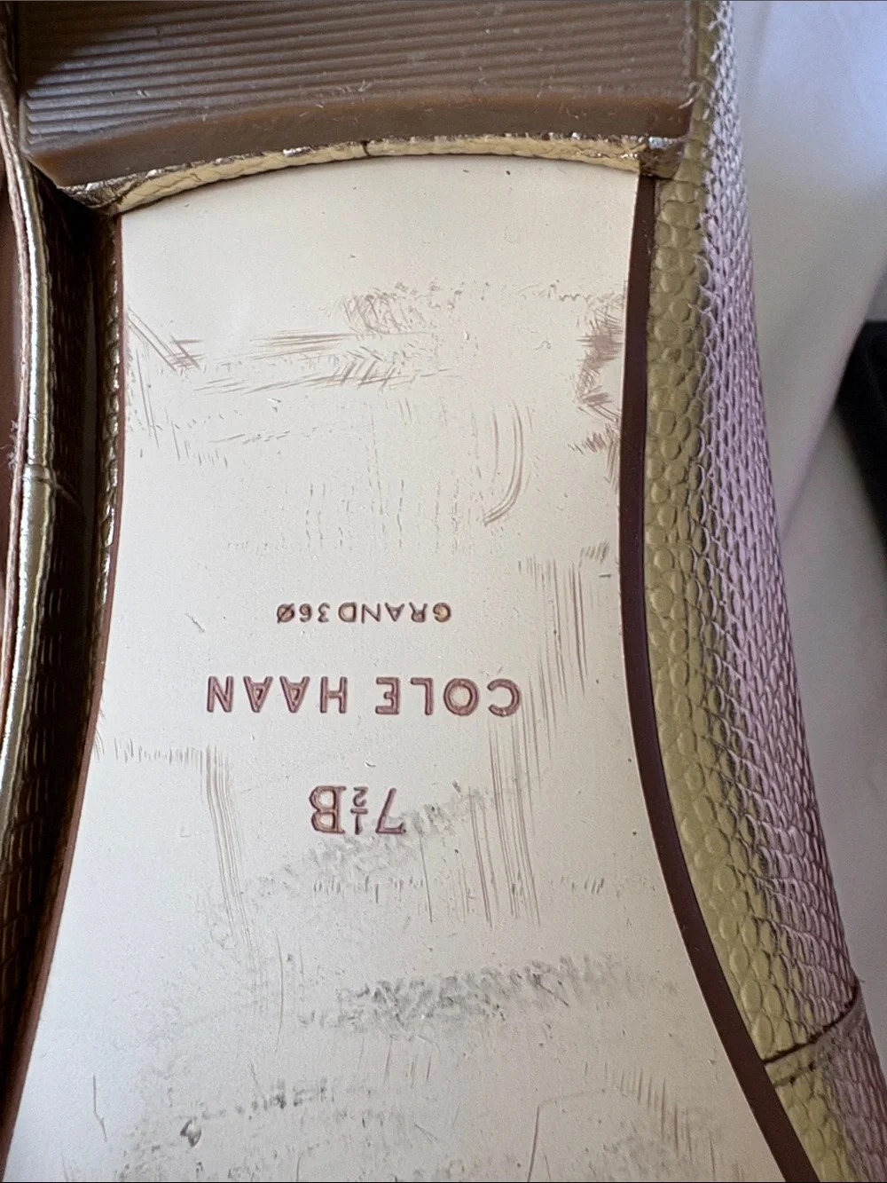 Cole Haan Metallic Gold Mary Jane Flats